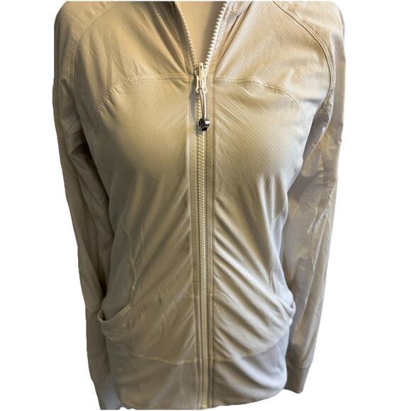 Lululemon Jacket In Flux Womens 10 Hoodie White Reversible Dance Studio Stretch - Picture 13 of 16